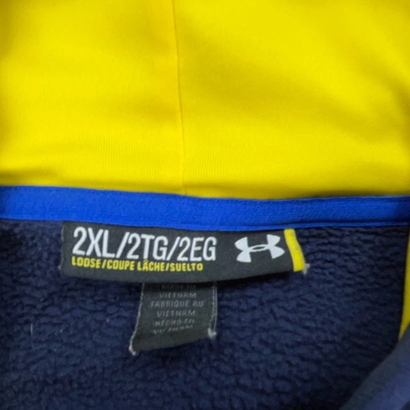 Under Armour * Steph Curry Pullover Sweatshirt Hoodie * Blue & Gold Size 2XL - Picture 10 of 10